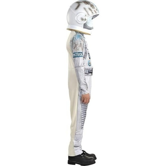 Zombie Skeleton Astronaut Costume Helmet Kids Space Suit Glow in dark 3 piece - Picture 4 of 11